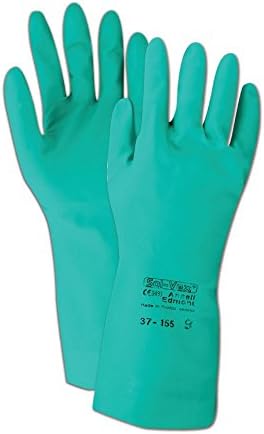 Ansell Gloves 102934 Ansell Sol-Vex 37-155 Unsupported Nitrile Gloves, Size 9, Green (Pack of 12)