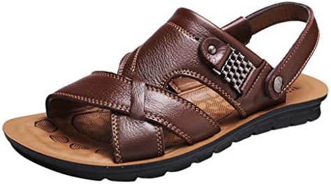 Fisherman Leather Sandals Mens Summer Flats Adjustable Breathable Shoes Slippers