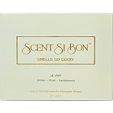 Scent Si Bon Luxury Scented Laundry Detergent Sheets, 60 Loads, Le Vert Scent Inspired by Iconic Perfumes, Amber, Musk, Sandalwood, Eco-Friendly Formula, Biodegradable Detergent Strips