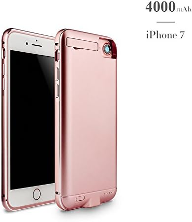 iPhone 7 Battery Case,Kattiettery 4000mAh External Battery Backup Charger Case Pack Power Bank for iPhone 7 (4.7 inch-Rose Gold)