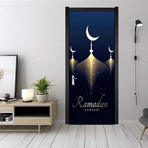 CHicoco Door Sticker Wall Stickers Wall Sticker 2Pcs Islamic DIY Door Sticker Ramadan PVC Wall Decal Arabic Poster Home Decor