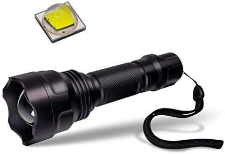 Skysted C8 Best Zoomable Focus Single Mode Brightest 1200 Lumens Cree XM-L2 U2 U3 Bulb Portable Tactical Flashlight Water Resistant Handheld Torch For Camping Hiking