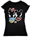 Disney Juniors T-Shirt Mickey & Minnie Mouse Front Back Print Distressed