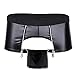 CHICTRY Men's Leather Double Zipper Pouch Boxer Briefs Underwear Underpants Bikini Trunks