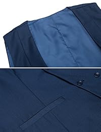 Hotouch - Chaleco sin mangas para hombre, corte ajustado, informal, chaleco sólido para hombre, chaleco formal