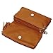 BMC Womens Saddle Brown Textured PU Faux Leather Quilted Pattern Triple Compartment Zipper Tassel Fashion Clutch Handbag