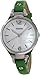 Fossil Georgia Silver Dial Green Leather Ladies Watch ES3298