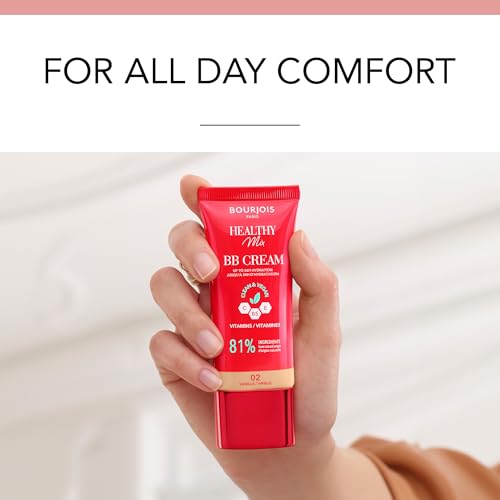 Healthy Mix, 02 Vanilla, BB Cream, Copertura e idratazione per tutto il giorno, Vitamina C, E e B5, Formula vegana e clean, 30 ml