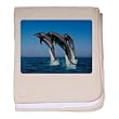 baby Blanket petal pink dolphin dancing