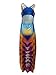 ETCYY Women's Sexy Print Maxi Dress for Evening Party Summer Straps Sundress, Size L,Blue,Large
