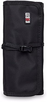 BUBM Cable Lines Tools Roll Up Bag Multifunction Portable Storage Travel Bag Hard Drive Bag / Cable Stable/ Baby Healthcare Kit L Black