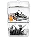 JAROFUREL Kryllic Q tips Organizer - Qtip Holder - Qtip Holder Bathroom - Cotton Swab Holder - 2 Slot Acrylic Bathroom Organizer with Lid - Cotton Ball Holder, Clear, 4x4x5.5 Inch (Pack of 1)