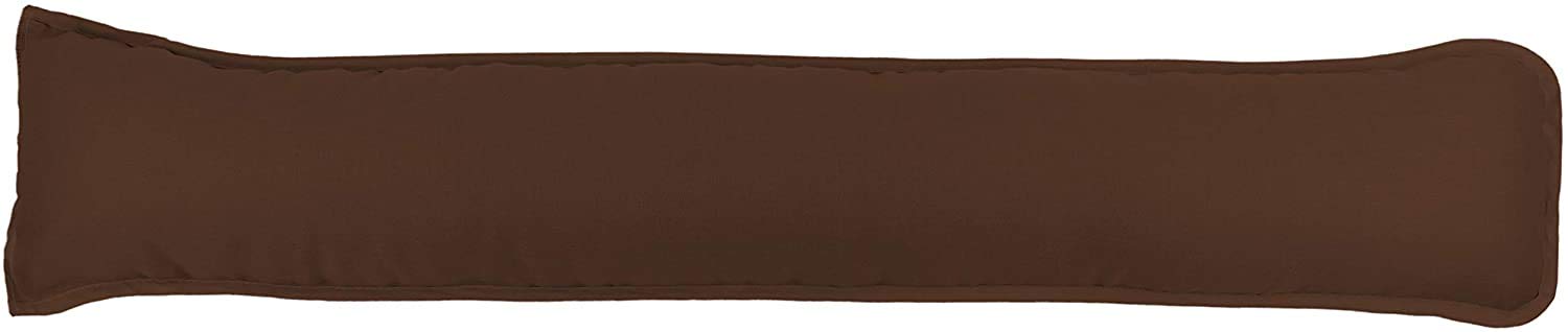 Pavla-Outlet Plain Dyed Fabric Draught Excluder Hollowfibre Filled Draught Stopper Cushion Bottom of Door/Window Draft Guard/Energy Saver Draft Insulator - 90x18cm (Chocolate, Pack of 1)
