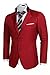 Coofandy Men's Casual Dress Suit Slim Fit Stylish Blazer Coats Jackets, Size Large, Red