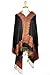 PASKMLNA Women's Double Layered Border Pattern Reversible Pashmina Shawl Scarf Wrap Stole (003-1 Black/rust)