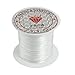 Crystal Thread,Vayne 2Rolls Bead Craft Crystal, Stretchy String/Thread,White Elastic Round Line Bobbin Beading Jewelry Making Bracelet Crystal String Cord Dia 0.5-0.6mm