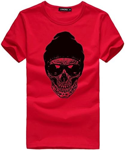 Men's T-Shirts Casual, Bestoppen Mens Summer Short Sleeve Military T Shirt Fashion Cotton Skull Printed Polo Tees Tops Plus Size Daily Sport Gym Blouse Shirt