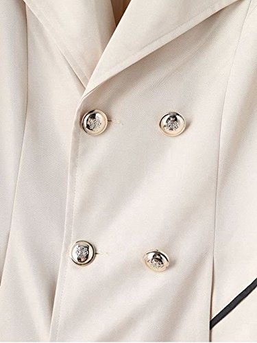 me&u fashion buttoned tabs double-breasteded coat in off-white (cotton,polyester)