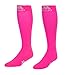 Mojo - Compression Socks for Women and Men 20-30mmHg Knee High - Men and Womens Compression Stockings for Circulation during Travel, Airplane, Flights - Pink, Large - M809