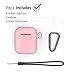 PodSkinz Keychain AirPods Case with Carabiner Compatible with Apple Airpods 1 & AirPods 2 [Front LED Not Visible] (Pretty in Pink)