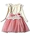 Kids Toddler Girls Party Long Sleeve Bow Lace Formal Dress Tulle Tutu Skirt