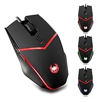 SYlive C13 Gaming Mouse, 6 Buttons LED Wired 3200 DPI Programmable Mice for Pro Gamer PC