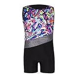 Little Girls Gymnastics Leotard Sparkle Ribbon Stripe Rainbow Colorful Athletic Biketard 2-10 Years