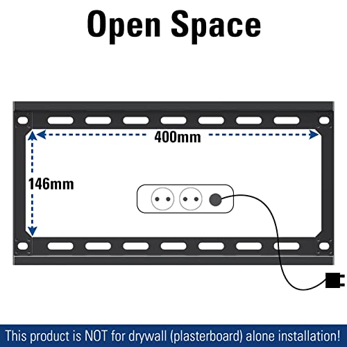 Mounting Dream Fixed TV Wall Bracket Mount Ultra Slim for Most 26-60 inch TVs up to VESA 400x400mm and 45.5 KG, Flat to wall Low Profile TV Bracket MD2361-K-02