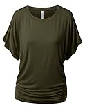 URBANCLEO Womens Short Sleeve Dolman Drape Top Shirts (PLUS Size Available)