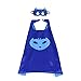 70CM x 70CM Comics Cartoon Dress Up Costume Satin Cape with Felt Mask, PJ Masks Catboy, Gekko,Owlette
