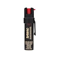 SABRE ADVANCED Compact Pepper Spray with Clip - 3-in-1 Pepper Spray, CS Tear Gas & UV Marking Dye - Maximum Police Strength OC Spray, 10-Foot (3M) Range, 35 Bursts - Optional Practice Spray