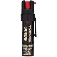 SABRE Advanced Compact Pepper Spray with Clip – 3-in-1 Pepper Spray, CS Tear Gas & UV Marking Dye – Maximum Police Strength OC Spray, 10-Foot (3M) Range, 35 Bursts – Optional Practice Spray