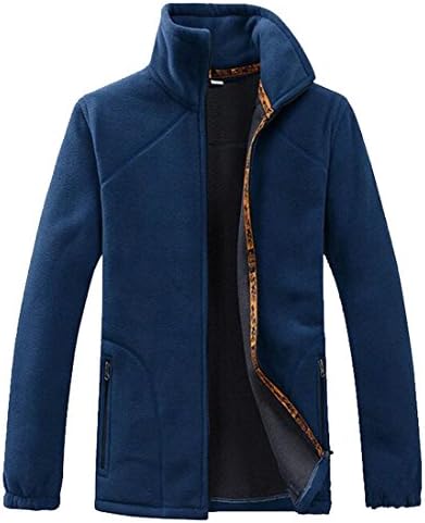 RRINSINS Men Slim Fit Lightweight Fleece Polar Fleece Jacket Sweater Blue XXL