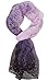 V28 Womens Floral & Graphic Print 100% Silk Great Nature Pattern Scarf (Petaled-Purple)