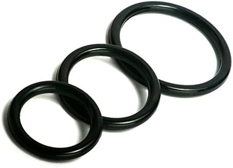 Silicone Enhancement Exercise Flexible Bands,3 different sizes,100% Premium Quality Silicone(2 Pack)-Black/Red (Black)