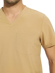 COZYFIT Scrub Top for Men - Stretch V-Neck Scrubs