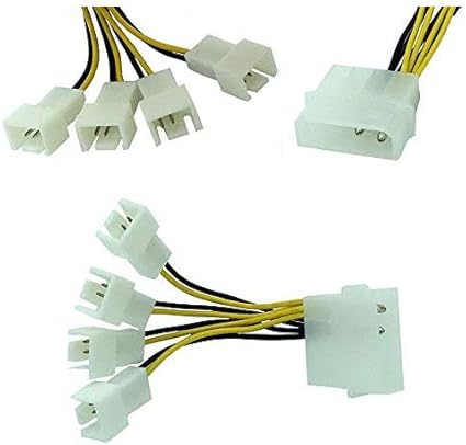 Amazon コンピュータアクセサリー 大きい4pin オス 一分四 小さい3pin オス Cpuファン Pwm減速ケーブル温度制御ドロップスピードコード Cpu冷却ファン延長抵抗ケーブル 5cm Rosebe 電源ケーブル 通販