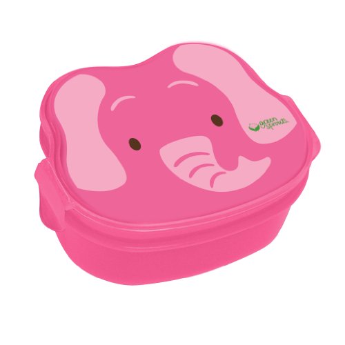 green sprouts Safari Friends Bento Box, Pink Elephant