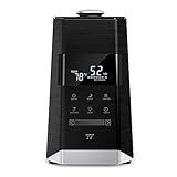 TaoTronics 6L Warm & Cool Mist Humidifiers, Ultrasonic Humidifier for Bedroom Large Room, External Humidity Sensor, Touch Control Panel-6L/1.6 Gallon, US 110V, Black
