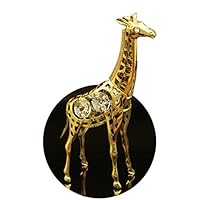 Giraffe 24k Gold Plated Tabletop Metal Figurine with Sparkling Clear Spectra Crystals by Swarovski