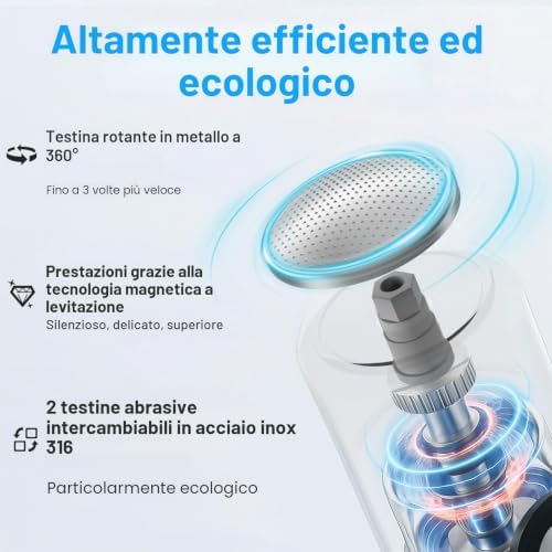 Mini Pedicure Elettrico, Calli Piedi Rimozione Con Regolazione A 3 Velocità Pedicure Elettrico Professionale Piedi,Testa Di Rettifica In Metallo×2，Cavo Dati×1，Borsa Portaoggetti×1，Spazzola×1