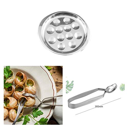 Escargot Tongs And Plate Snail Tongs Stainless Steel Kitchen - Main Image