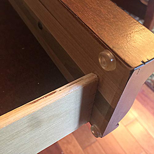 Pack of 100 Sound Dampening Cabinet Door Bumpers - Made in USA - Clear Soft Close Self Adhesive Rubber Pads - Transparent Rubber Feet for Drawers, Cupboards