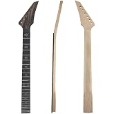 Conboxus Black Electric Guitar Neck 24 fret 648mm Skull Inlay Maple Rosewood Fretboard Guitar Neck Floyd Rose Locking Nut Cool Neck Bolt on heel (black1)