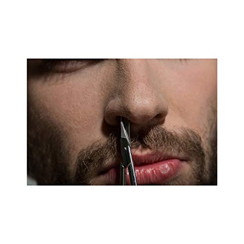 Beard Scissors, Stainless Steel Scissors for Beard, Mustache, Eyebrow, Nose Hair by HAWATOUR