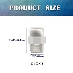 HayEastdor 4PCS 1" PVC Pipe Fitting Hex Nipple G1