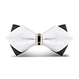 WEBO Bow Tie Rhinestone embellishment Adjustable Bowties(White)