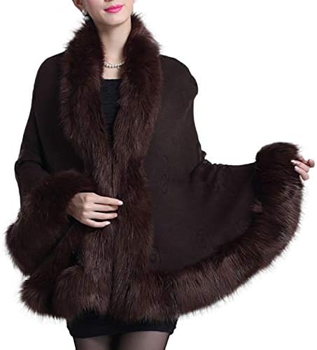 [ジェームズ・スクエア] フェイクファー ケープコート ふんわり 暖か ケープポンチョ レディース フリーサイズ