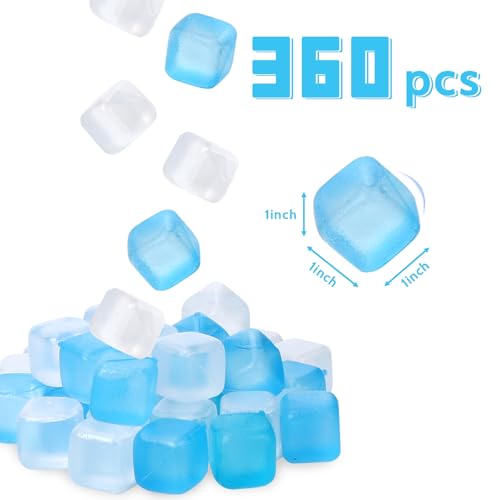 SHENGQIPC Reusable Ice Cubes for Camping, 360 Pack, 12 lbs | No Mess, No Diluting, BPA-FREE, Slow Melt, Refreezable, Large Pack for Drinks, Cooler, Party, Bars, Ice Bath, Outdoor Parties