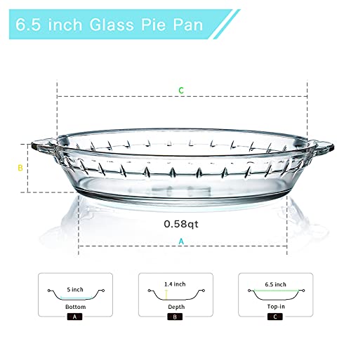 6.5 Inch Pie Plate by NUTRIUPS Small Glass Pie Dish Glass Pie Pan